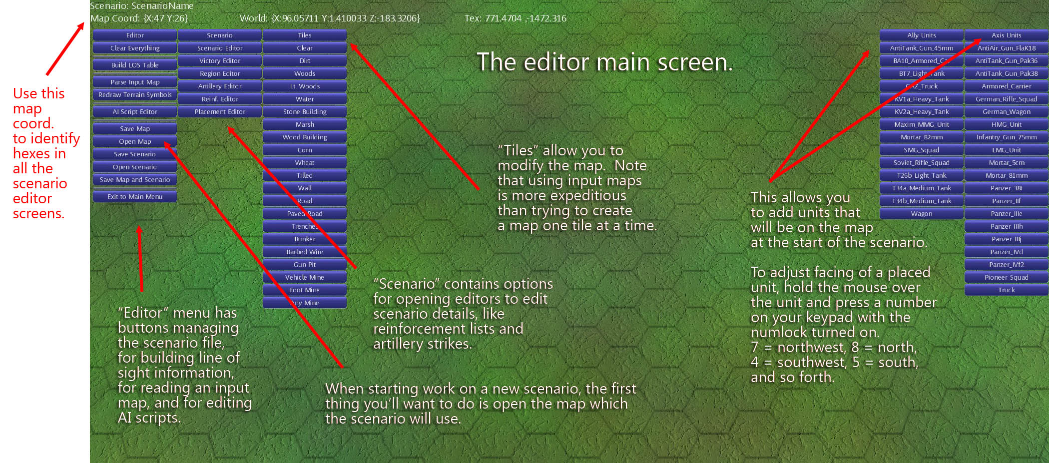The main editor screen.