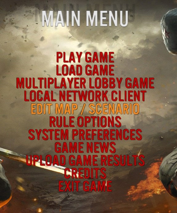 The game editor screen.